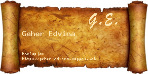 Geher Edvina névjegykártya